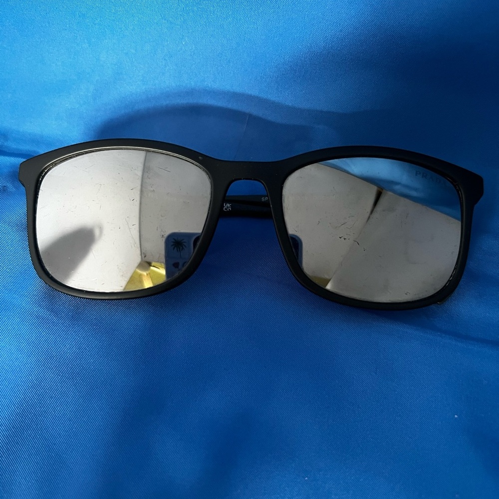 Prada Black Sunglasses with Silver Lenses - Picture 2 of 6